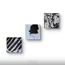 Kompozycja Black&white - obraz abstrakcyjny minimalizm 50x50 cm