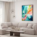 Kolorowy obraz abstrakcyjny - turkusowa abstrakcja 60x80 cm