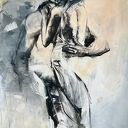 Razem - zmysłowy duży obraz kobiety 120x80