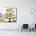 Obraz na płótnie Drzewo z kwiatami w stylu glamour 120x80 cm