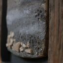 Ceramiczny obraz w ramie - zachód słońca z angobów i szkliwa strukturalnego