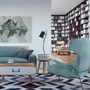 Złote Góry Skandynawskie - geometryczny obraz na płótnie 120x80 cm