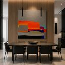 Duży obraz ręcznie malowany akryl 120x120 cm Zakrocka - faktura i relief