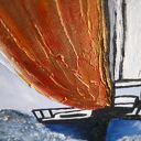 Żaglówka - obraz akrylowy 30x40 cm z fakturą i metalicznym woskiem