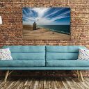 Obraz na ścianę PLAŻA 13 - latarnia morska, morze i wydmy 120x80 cm