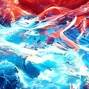 Obraz na płótnie Kosmos - Ogień i Lód, abstrakcja 120x80 cm