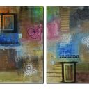 „Za trzysta metrów skręć w lewo” - dyptyk abstrakcyjny 2x120x80 cm