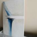 Pejzaż abstrakcyjny - ręcznie malowany obraz akrylowy na płótnie 60x40 cm