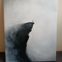Miejsce - minimalistyczny obraz akrylowy na płótnie 50x40 cm