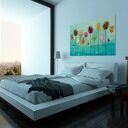 Kolorowy obraz z abstrakcją 120x80 cm - turkusowe kształty Vaku dsgn
