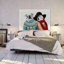 Obraz na płótnie - 120x80cm BULDOGI LOVE 0275 wysyłka w 24h