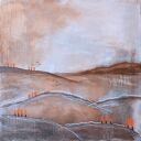 Pejzaż górski I - obraz akryl i pastele na płótnie 50x50 cm