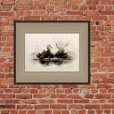 Zaciszny zakątek - akwarela 24x32 cm z żurawiem