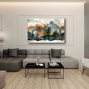 Obraz na płótnie Góry, las i zachód słońca 120x80 cm