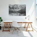 Obraz na płótnie - pejzaż gór czarno-biały 120x80 cm