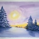 Akwarela A4 Mroźny poranek