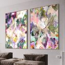 Zestaw obrazów 100x70 cm - nowoczesna abstrakcja ręcznie malowana akrylem
