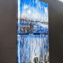 Obraz olejny deszcz deszczowa para 2 sztuki struktura 20&times;20