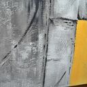 Abstrakcja Popiel i Żółć 2 - ręcznie malowany obraz akrylowy na płótnie 100 x 70 cm dla Twojego wnętrza 
