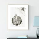grafika 30x40 cm wykonana ręcznie, abstrakcja, elegancki minimalizm, obraz do salonu