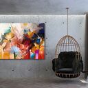 Kolorowy obraz kwiaty 120x80 cm - abstrakcja pop art