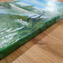 Zestaw akrylowo-olejnych obrazów - dyptyk 'Kontrast Zima-Lato' 2x30x24 cm