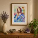 Gdzie się podział Leonardo? Oryginalna akwarela A4 w stylu pop-art i surrealizmu