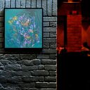Tajemnica głębin - ręcznie malowany obraz akrylowy 30x30 w technice acrylic pouring