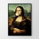 Plakat obraz Mona Lisa ze złotym balonem A2 - 42x59.4cm