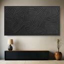 Płaskorzeźba ścienna 80x160 cm - elegancka pastelowa czerń