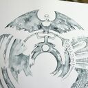 Verba sumus V - obraz akwarelowy A3 w stylu surrealizmu