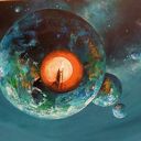 Powitanie XVI - surrealizm i realizm magiczny, obraz akrylowy 30 x 40 cm
