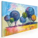 Obraz na płótnie - DRZEWA NATURA LAS ŁĄKA KRAJOBRAZ - 120x80 cm