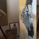 Sukienka - obraz kobiety 100x60 cm w technice fine art