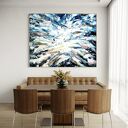 Nowoczesny obraz abstrakcyjny ręcznie malowany 100x140 cm w granacie