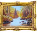 Obraz ręcznie malowany akrylowy „W barwach brązu” - 24 x 30 cm