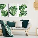 Obraz Monstera - tryptyk 3x 50x70 cm (łącznie 150x70) na płótnie