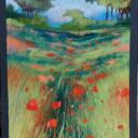 ŁĄKA - obraz z suchych pasteli 24 x 18 cm Paulina Lebida