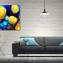 Obraz na płótnie Żółte Bąbelki - abstrakcyjne kwiaty 120x80 cm