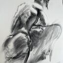 Szkic Mężczyzny 100x70 - obraz węglem na papierze