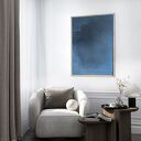 Obraz Synergia 3 - abstrakcja w chłodnych błękitach 80x60 w ramie z dębu