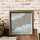 Obraz strukturalny beżowy 30x30 cm w ramie - minimalistyczny ręcznie robiony