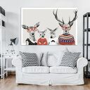 Obraz na płótnie 120x80 cm - Rodzina jeleni - gotowy do zawieszenia