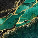 Obraz na płótnie - MARMUR ZIELONY ZŁOTY CZARNY - 120x80 cm (99401)