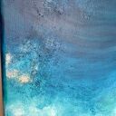 Turkusowy obraz abstrakcyjny - obraz ocean - Maldives 30x40 cm - pionowy obraz do salonu