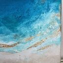 Turkusowy obraz abstrakcyjny - obraz ocean - Maldives 30x40 cm - pionowy obraz do salonu