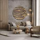 Okrągły obraz SAHARA WAVES z fakturą 70 cm