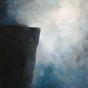 Nad ziemią - oryginalny obraz akrylowy na płótnie 70 x 50 cm