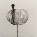 Zestaw 4 akwarel „Postacie” Paulina Lebida - sygnowane prace 15x15 cm (bez oprawy)
