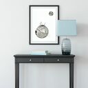 Minimalistyczna czarno-biała abstrakcja Dreams - ręcznie malowana tuszem 30x40 cm